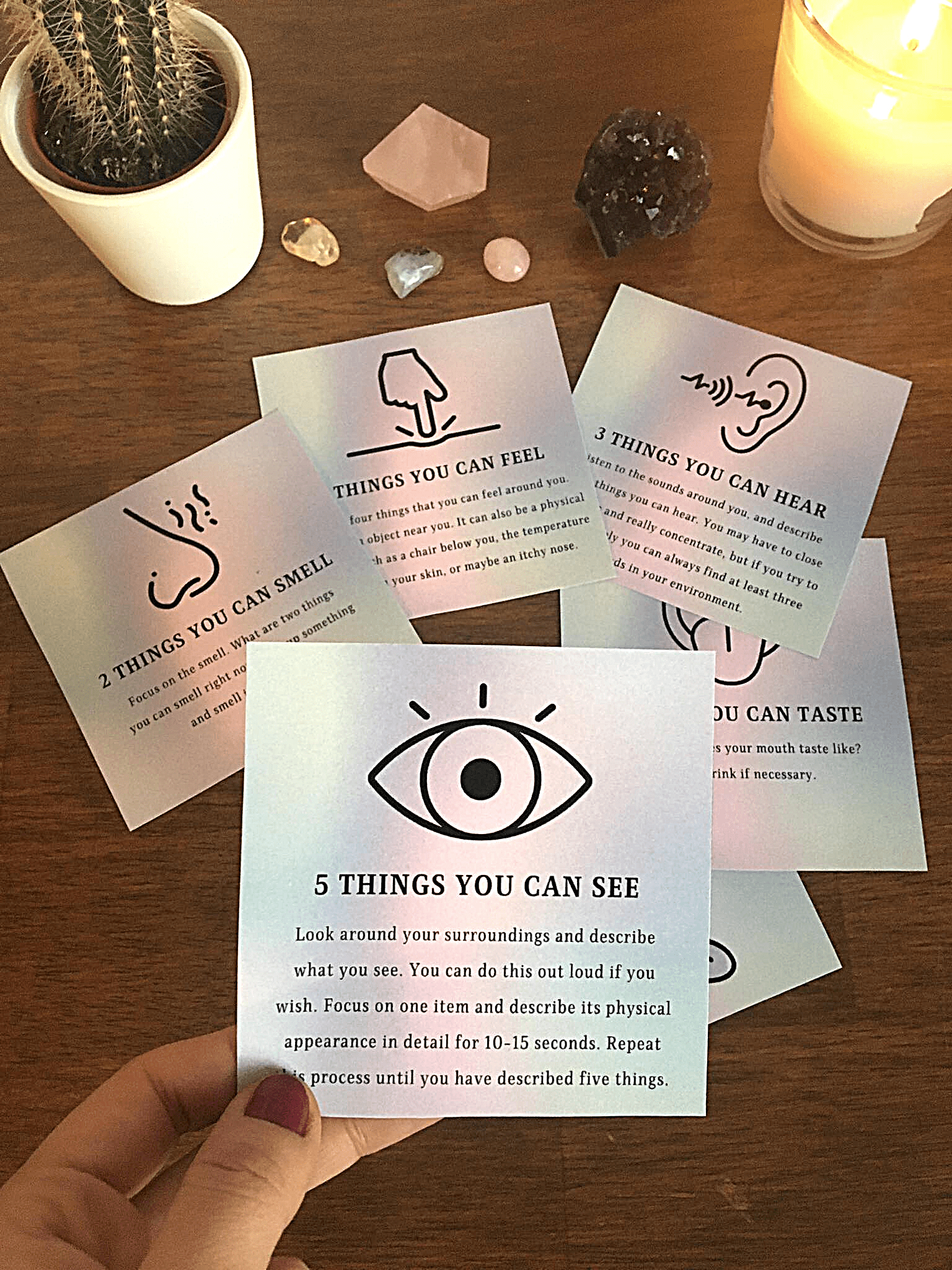 Grounding Technique Cards for Anxiety - Spiritvibez