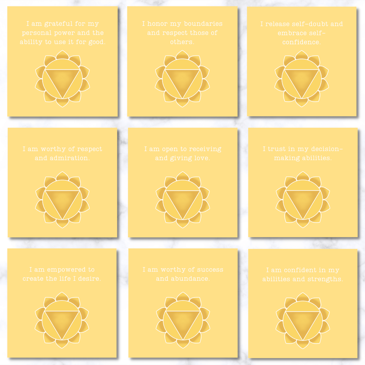 affirmation cards to balance your chakras