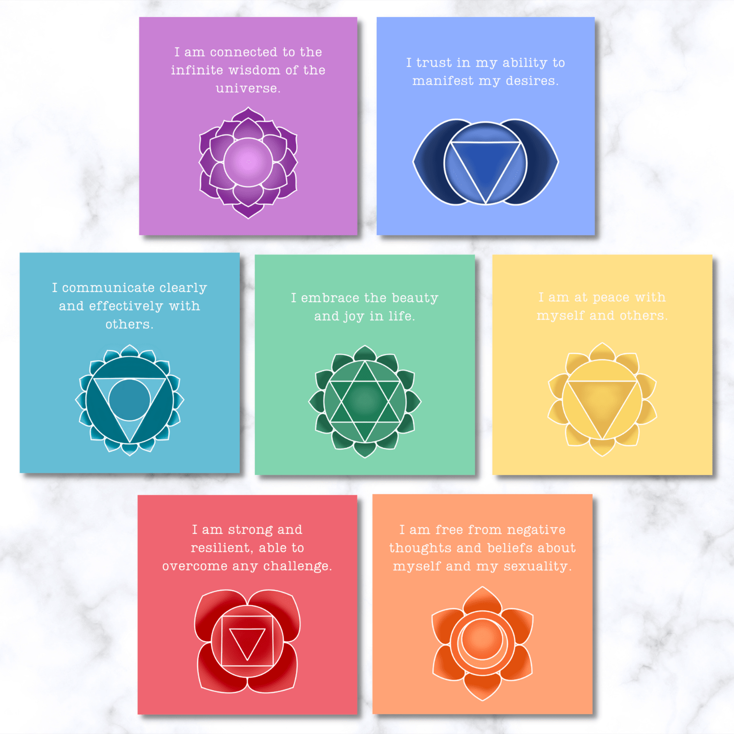 Affirmation Cards For Your 7 Chakras Spiritvibez Affirmation Cards For Your 7 Chakras Spiritvibez